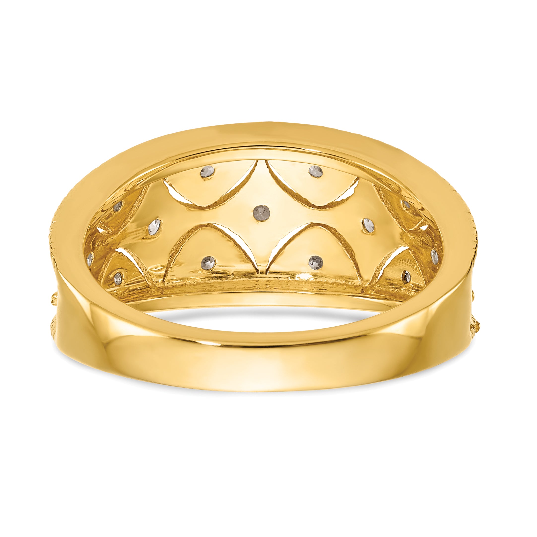 0.25ct. CZ Solid Real 14K Wedding Band Ring