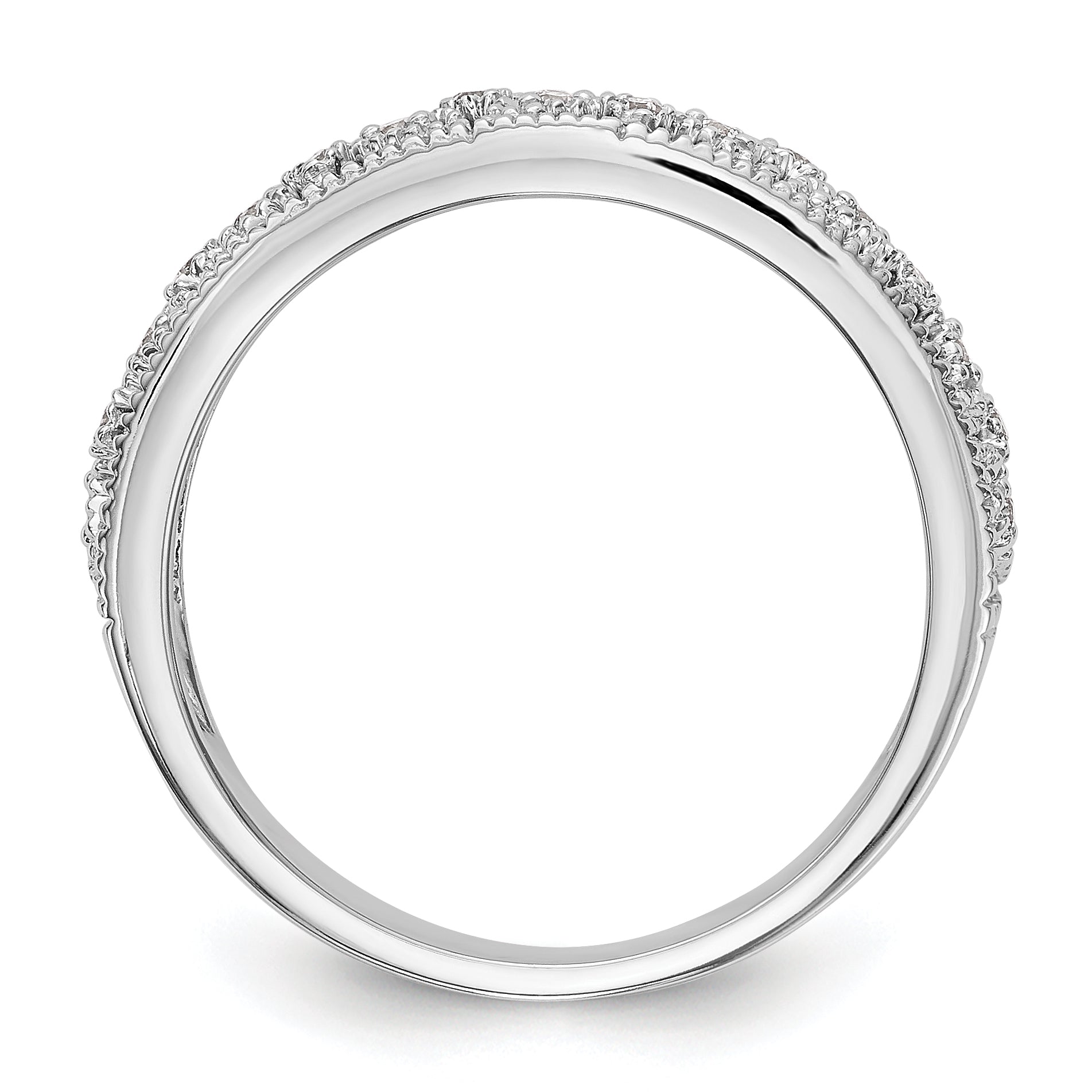 0.13ct. CZ Solid Real 14K White Gold Wedding Band Ring
