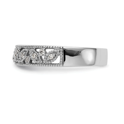 0.13ct. CZ Solid Real 14K White Gold Wedding Band Ring
