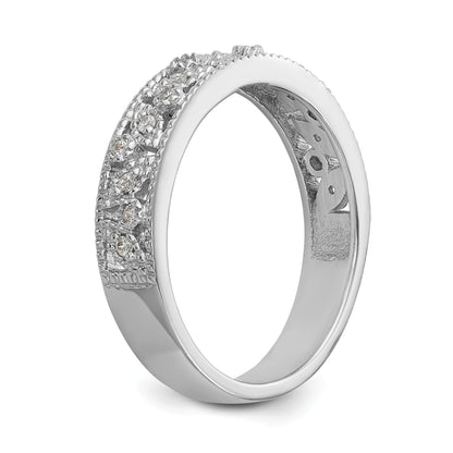0.13ct. CZ Solid Real 14K White Gold Wedding Band Ring