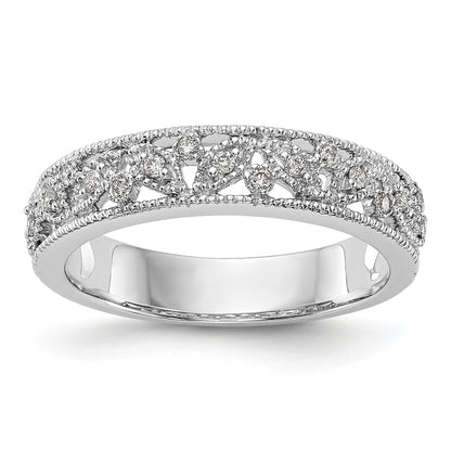 0.13ct. CZ Solid Real 14K White Gold Wedding Band Ring