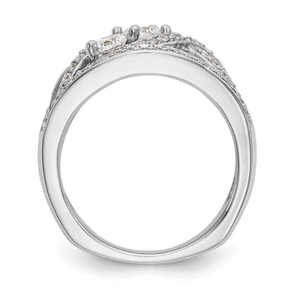 14K White Gold Real Diamond Band