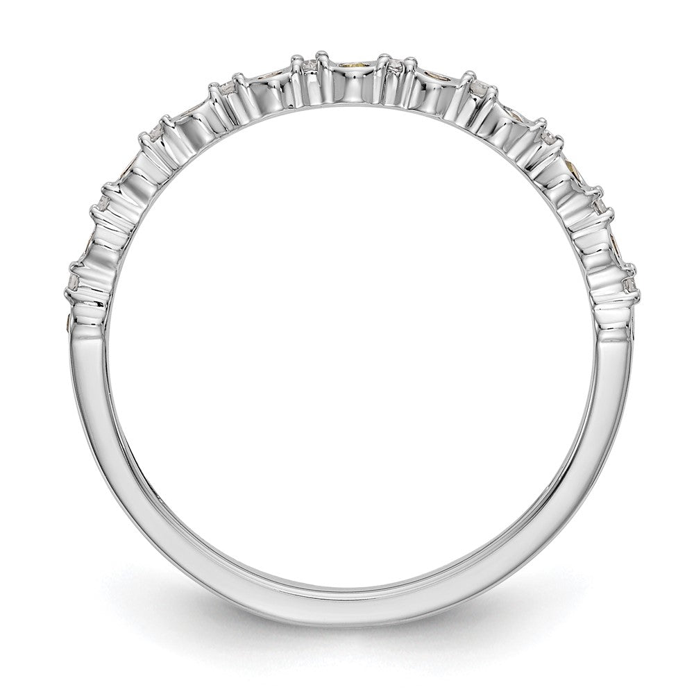 14k White Gold Yellow & White Real Diamond Band
