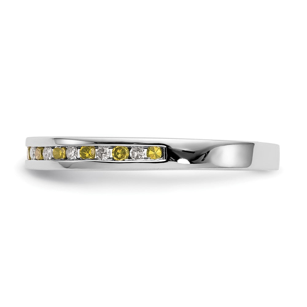 14k White Gold Yellow & White Real Diamond Band