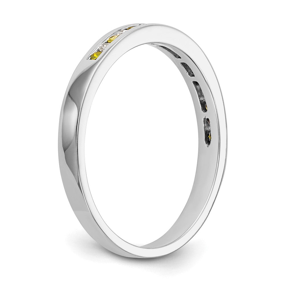 14k White Gold Yellow & White Real Diamond Band