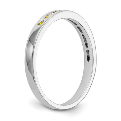 14k White Gold Yellow & White Real Diamond Band