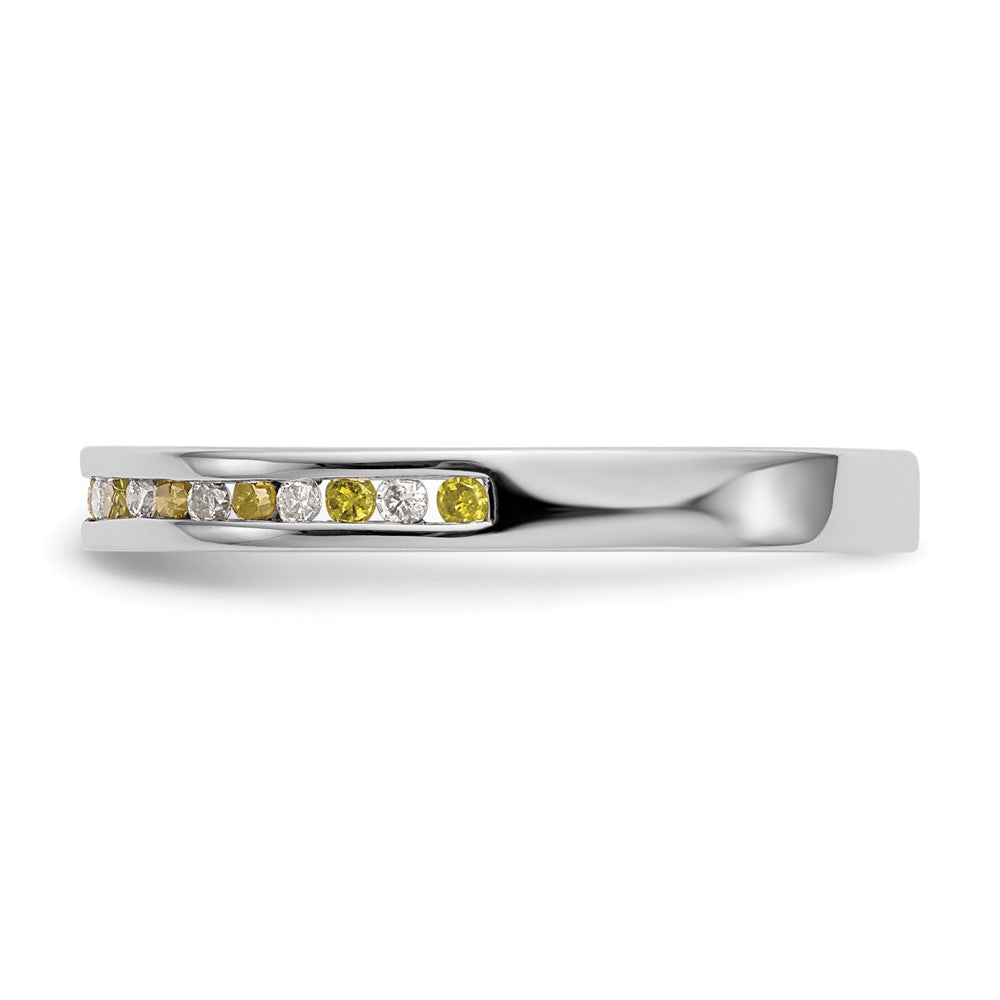 14k White Gold Yellow & White Real Diamond Band