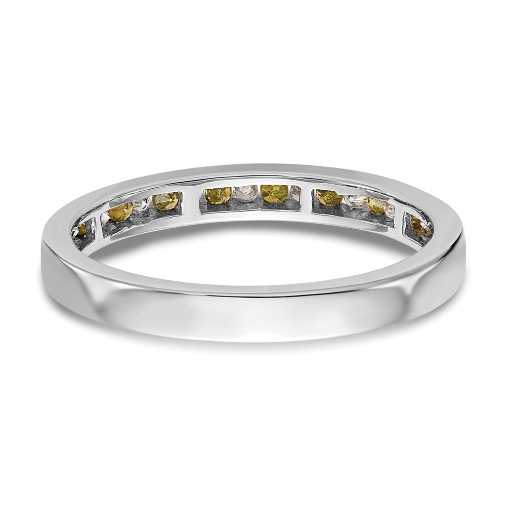 14k White Gold Yellow & White Real Diamond Band