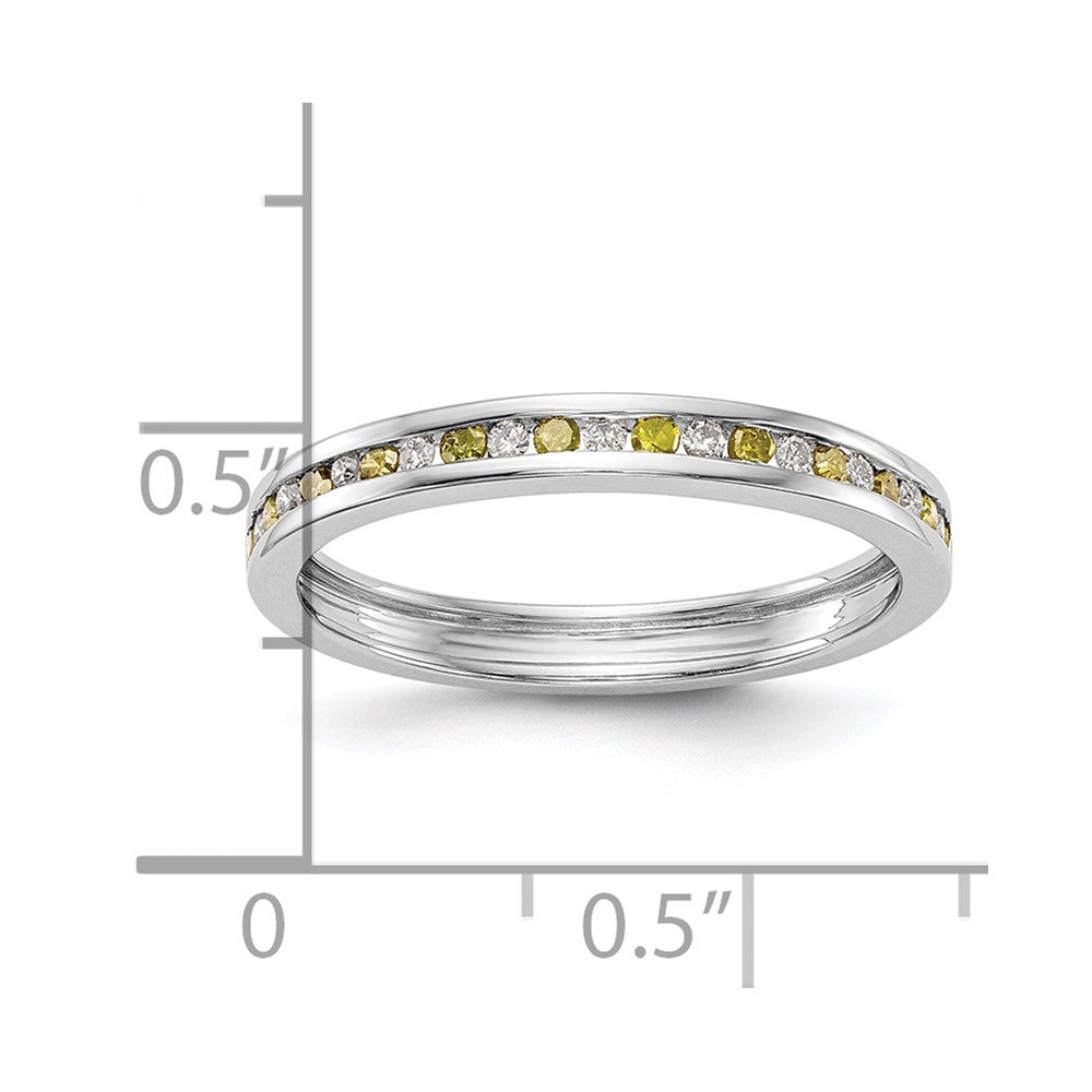 14k White Gold Yellow & White Real Diamond Band