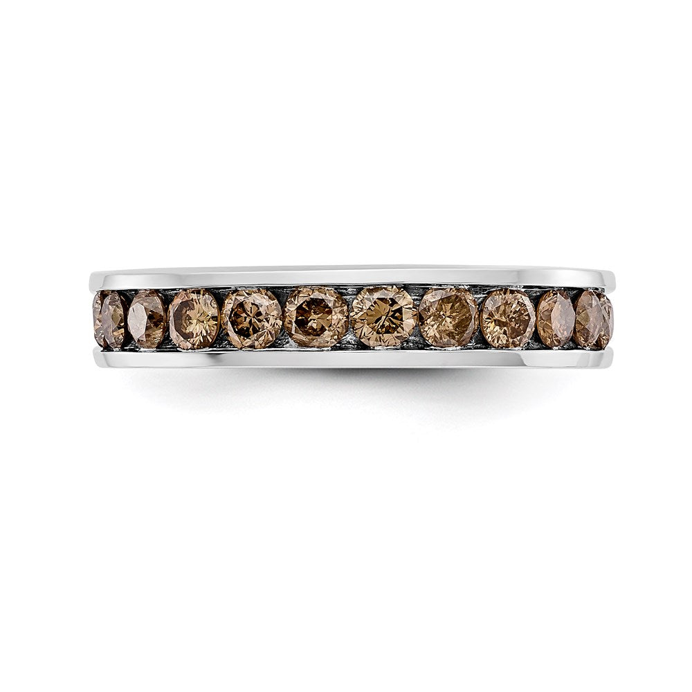 14k White Gold Champagne Real Diamond Band