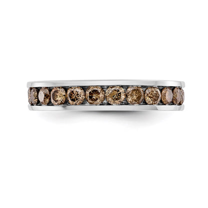 14k White Gold Champagne Real Diamond Band