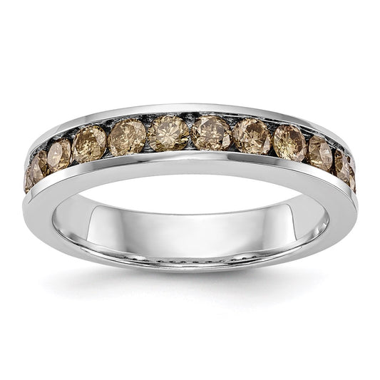 14k White Gold Champagne Real Diamond Band