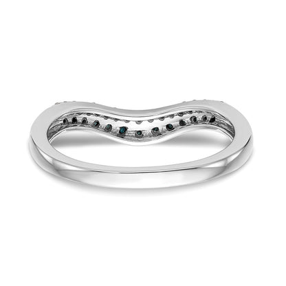 14k White Gold Blue & White Real Diamond Band