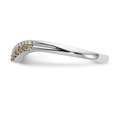 14k White Gold Yellow & White Real Diamond Band