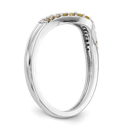 14k White Gold Yellow & White Real Diamond Band