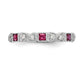 14k White Gold Real Diamond w/Ruby Band