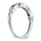 14k White Gold Real Diamond w/Ruby Band