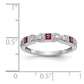 14k White Gold Real Diamond w/Ruby Band