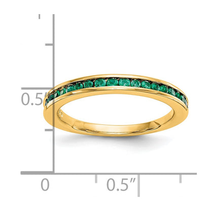 14k Yellow Gold Emerald Band