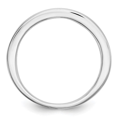 Solid 14k White Gold Simulated Ruby Band
