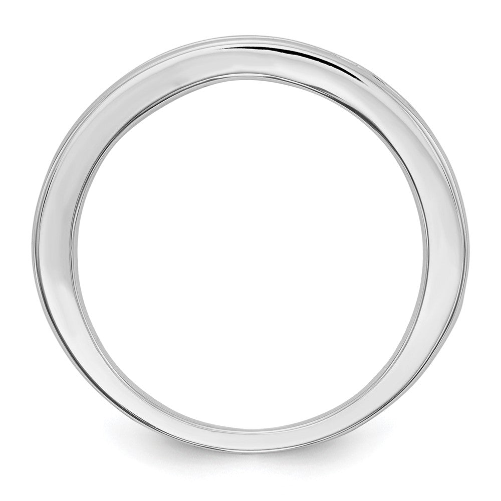 Solid 14k White Gold Simulated Sapphire Band