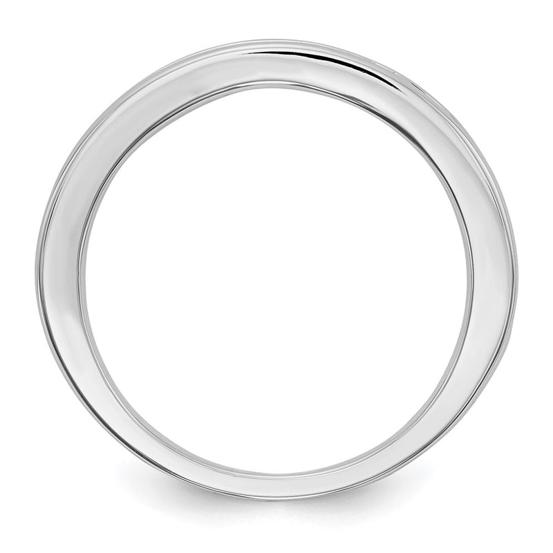 Solid 14k White Gold Simulated Sapphire Band