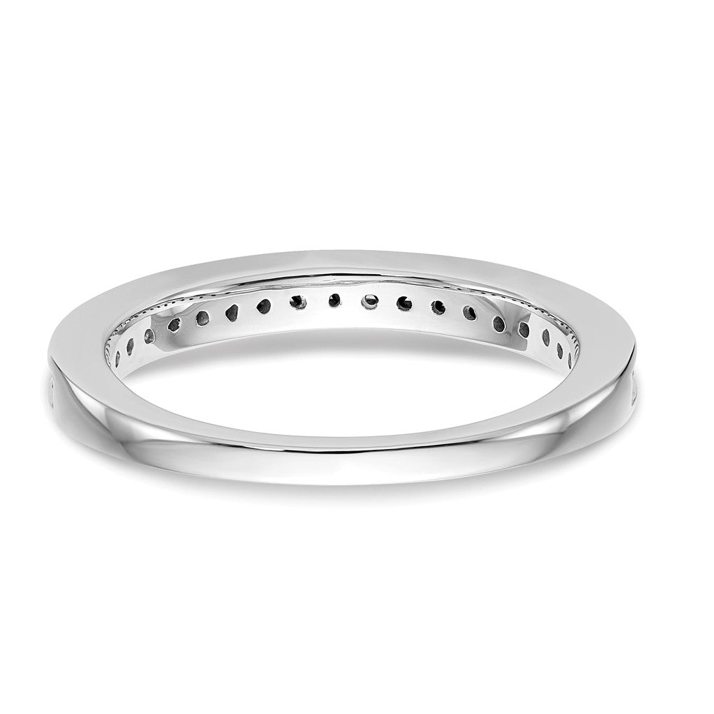 Solid 14k White Gold Simulated Sapphire Band