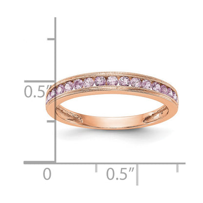 14k Rose Gold Pink Sapphire Band