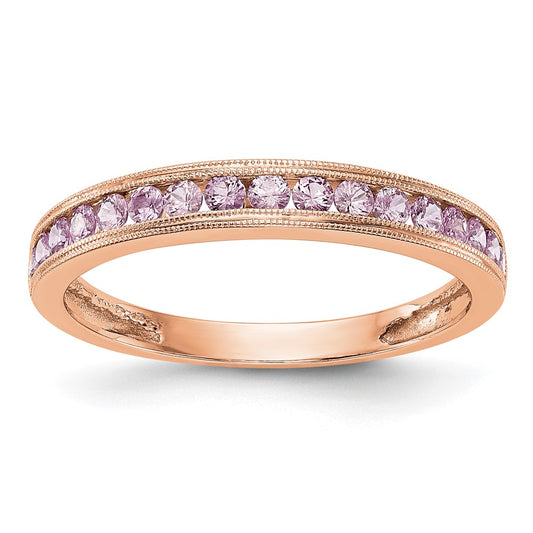 14k Rose Gold Pink Sapphire Band