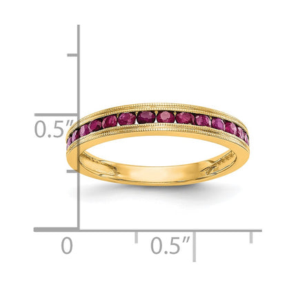 14k Yellow Gold Ruby Band