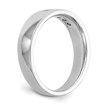 0.25ct. CZ Solid Real 14K White Gold 5-Stone Men's Channel Wedding Band Ring