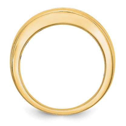 14K Yellow Gold 5-Stone Real Diamond Men's Channel Band