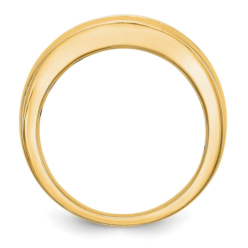 14K Yellow Gold 5-Stone Real Diamond Men's Channel Band