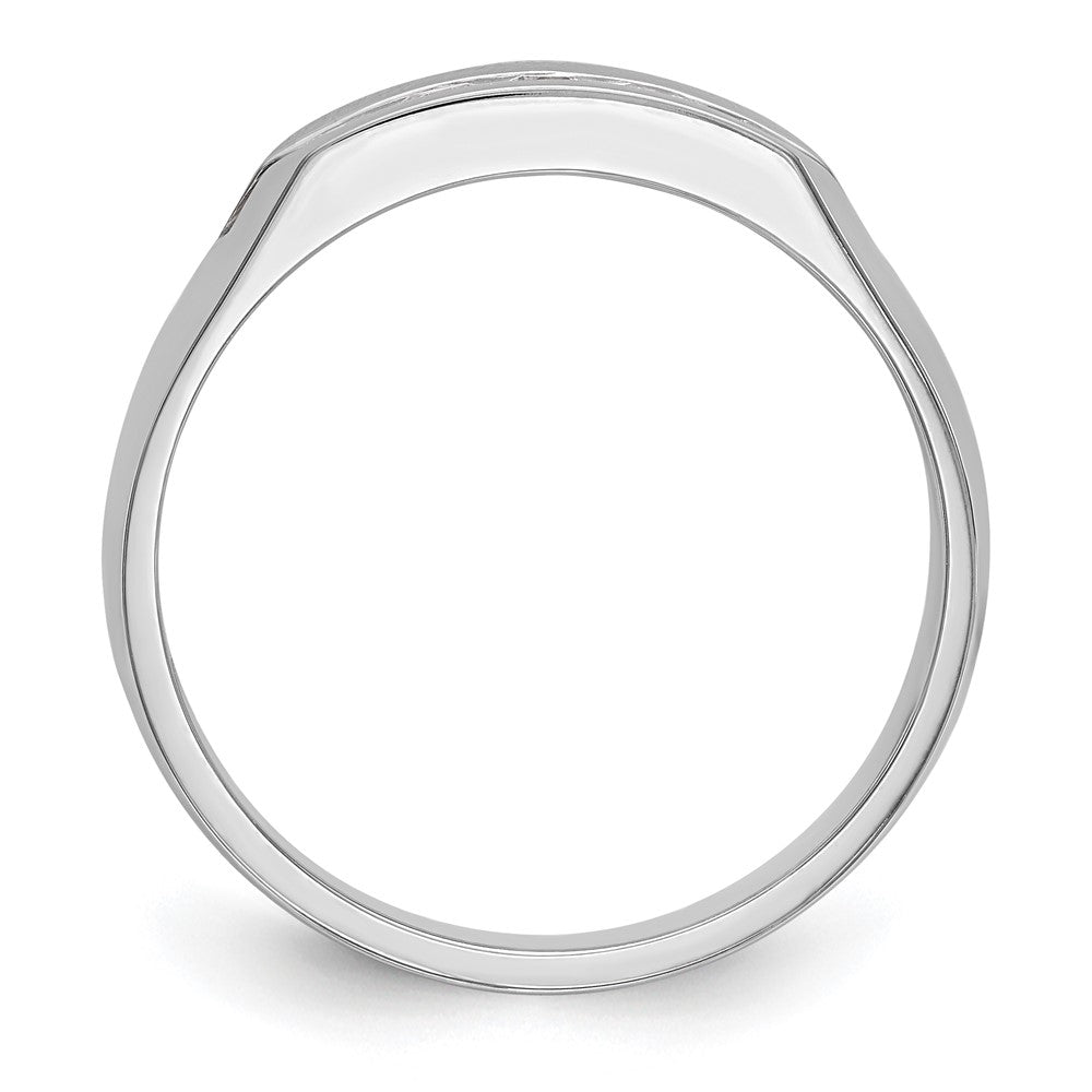 14K White Gold 5-Stone Real Diamond Men's Channel Band