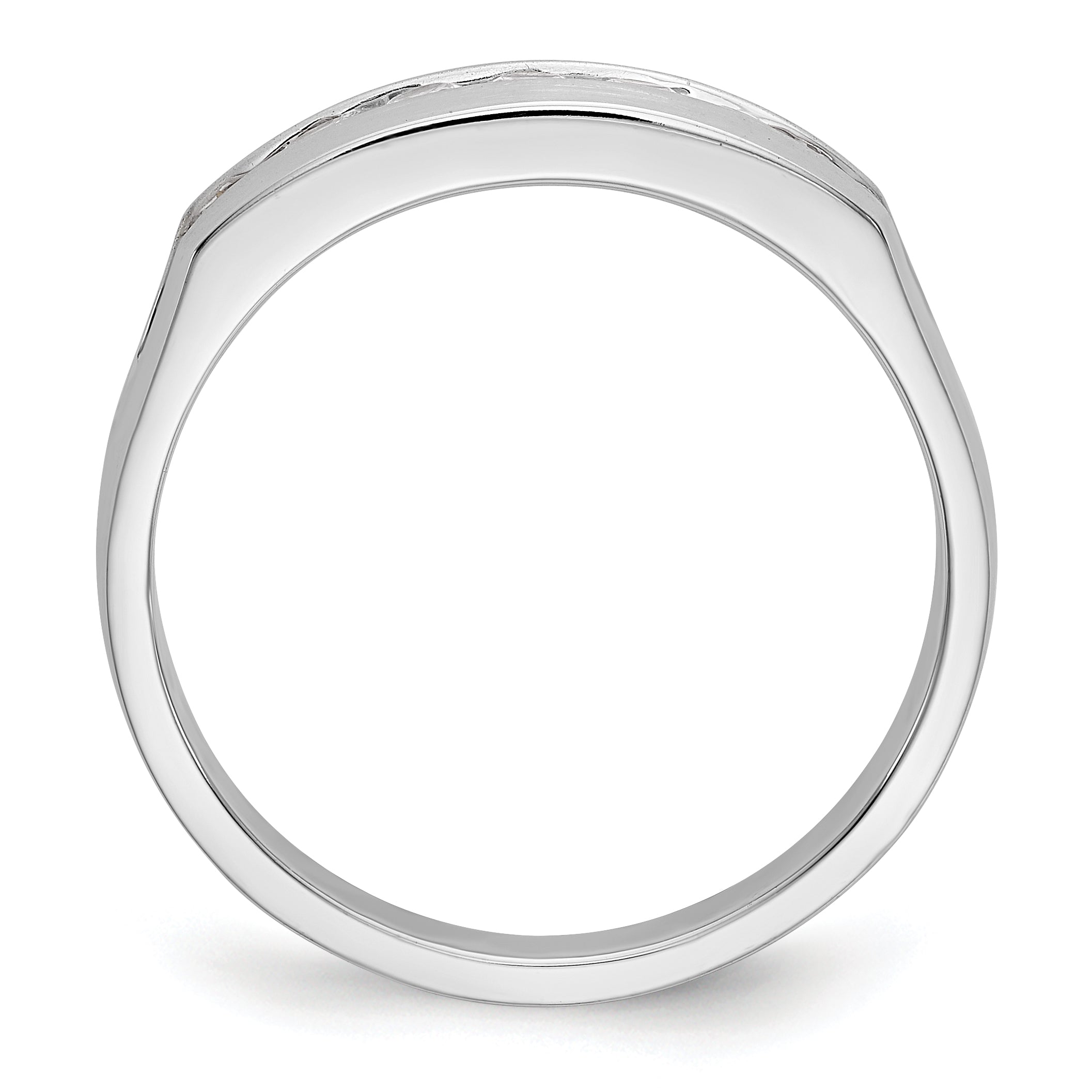 0.49ct. CZ Solid Real 14K White Gold Men's Wedding Band Ring