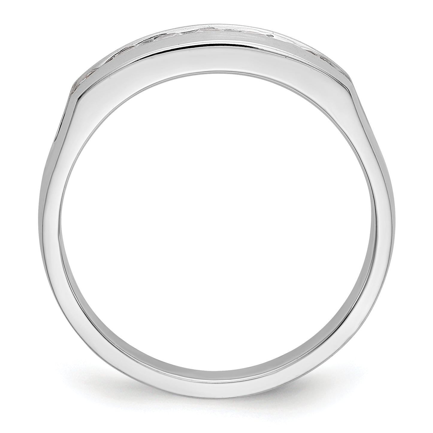 0.49ct. CZ Solid Real 14K White Gold Men's Wedding Band Ring