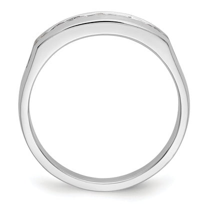 0.49ct. CZ Solid Real 14K White Gold Men's Wedding Band Ring