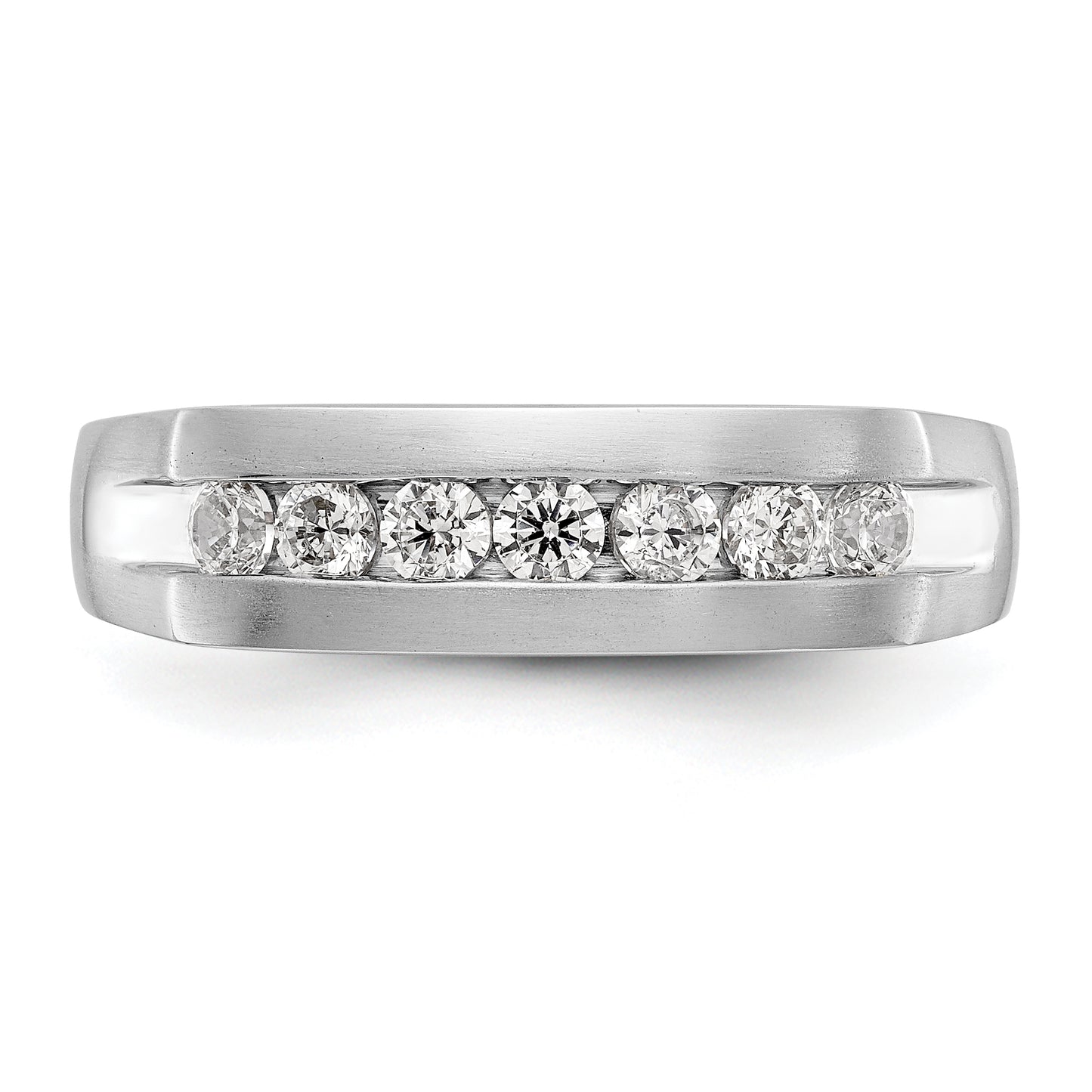 0.49ct. CZ Solid Real 14K White Gold Men's Wedding Band Ring