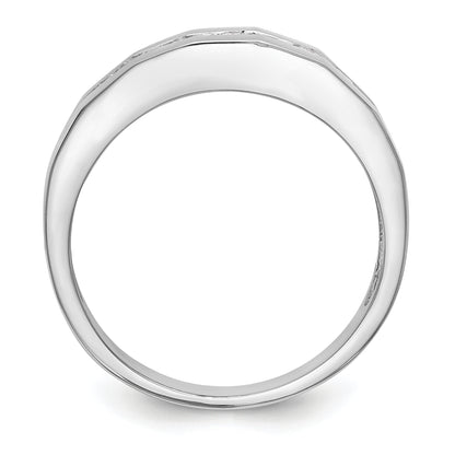 0.35ct. CZ Solid Real 14K White Gold Men's Wedding Band Ring