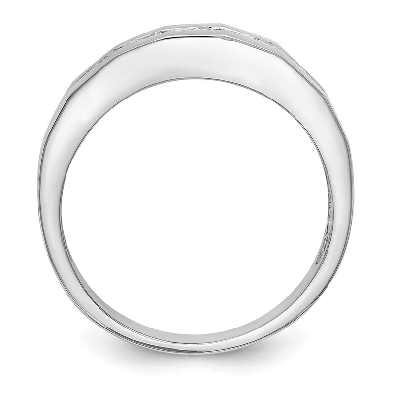 14k White Gold 7-Stone 1/3 carat Diamond Complete Mens Channel Band