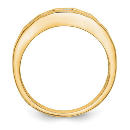 14K Yellow Gold Real Diamond Men's Band
