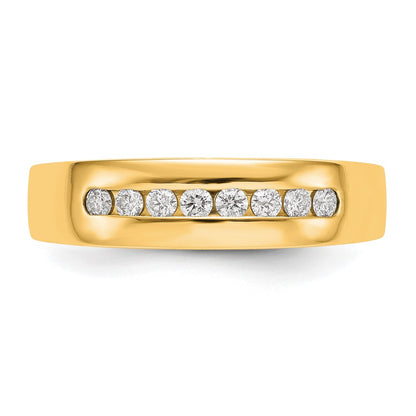 14K Yellow Gold Real Diamond Men's Band