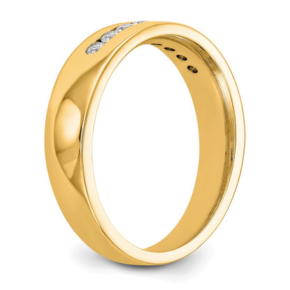 14K Yellow Gold Real Diamond Men's Band