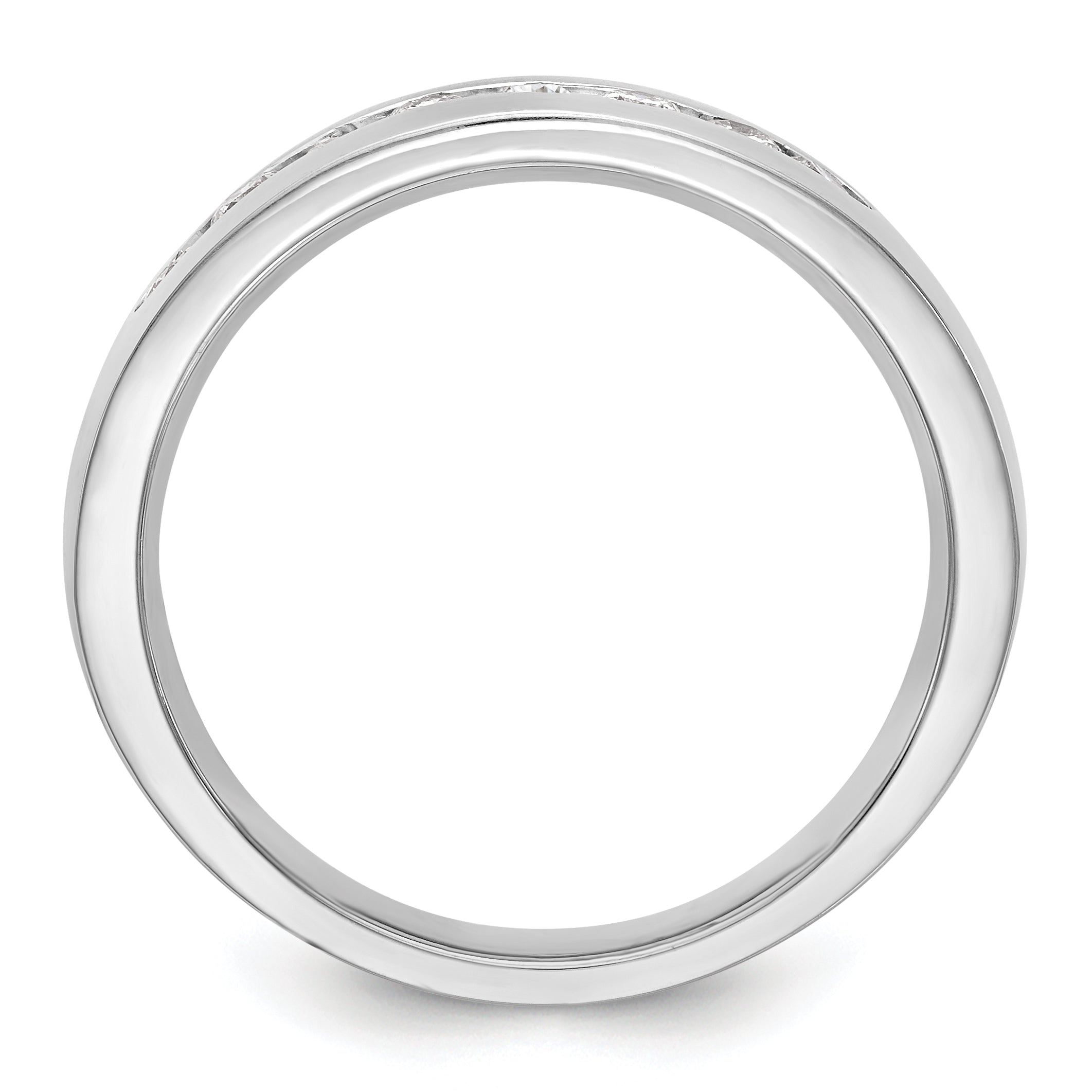 0.52ct. CZ Solid Real 14K White Gold Men's Wedding Band Ring