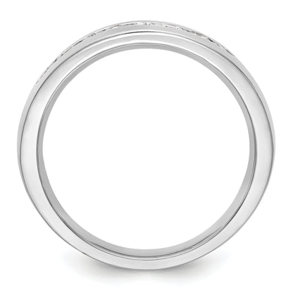 0.52ct. CZ Solid Real 14K White Gold Men's Wedding Band Ring