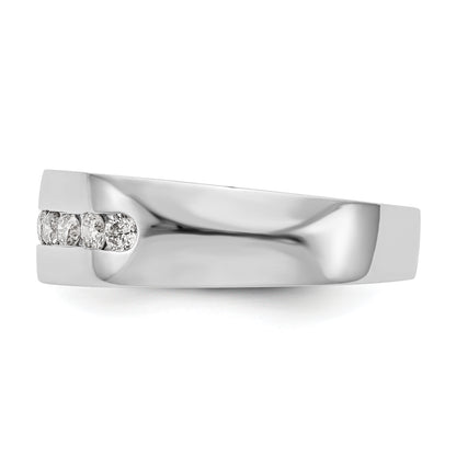 0.52ct. CZ Solid Real 14K White Gold Men's Wedding Band Ring