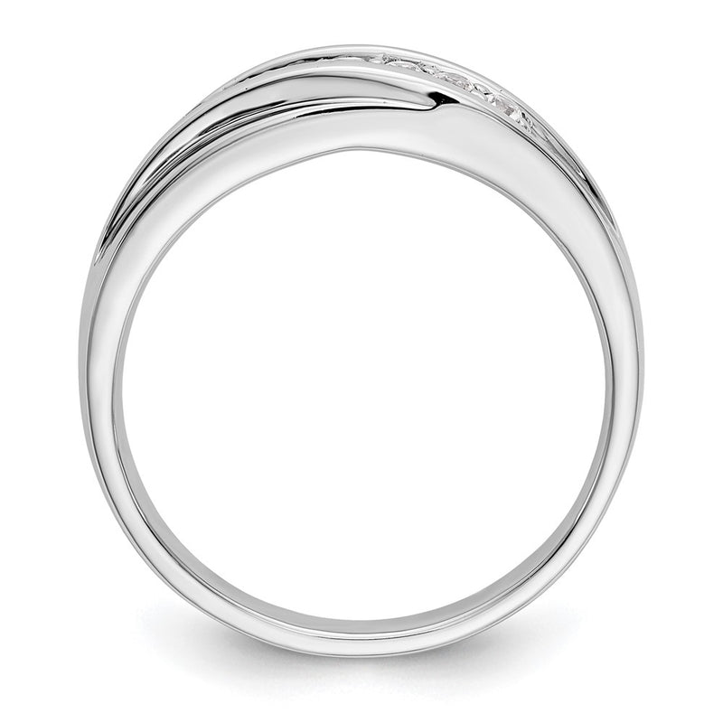14k White Gold 7-Stone 1/4 carat Diamond Complete Mens Band