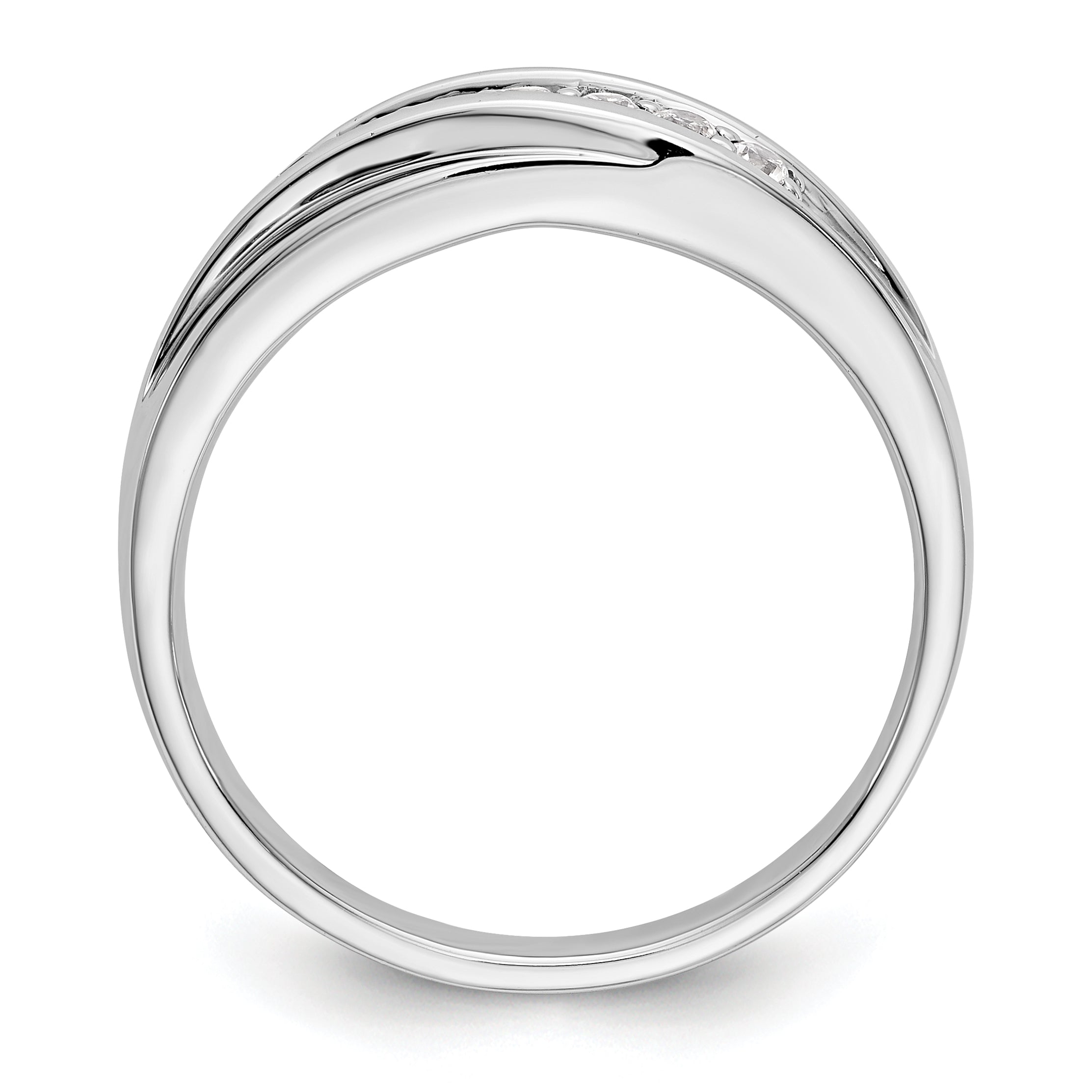 0.25ct. CZ Solid Real 14K White Gold Men's Wedding Band Ring