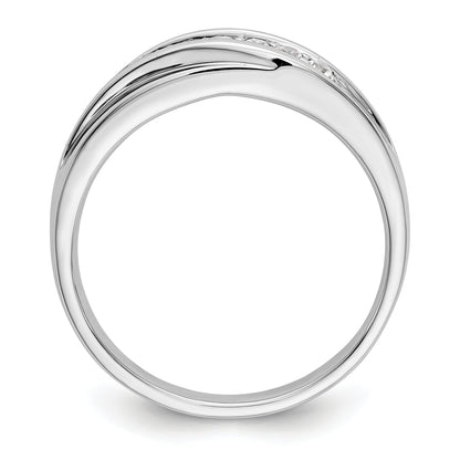 0.25ct. CZ Solid Real 14K White Gold Men's Wedding Band Ring