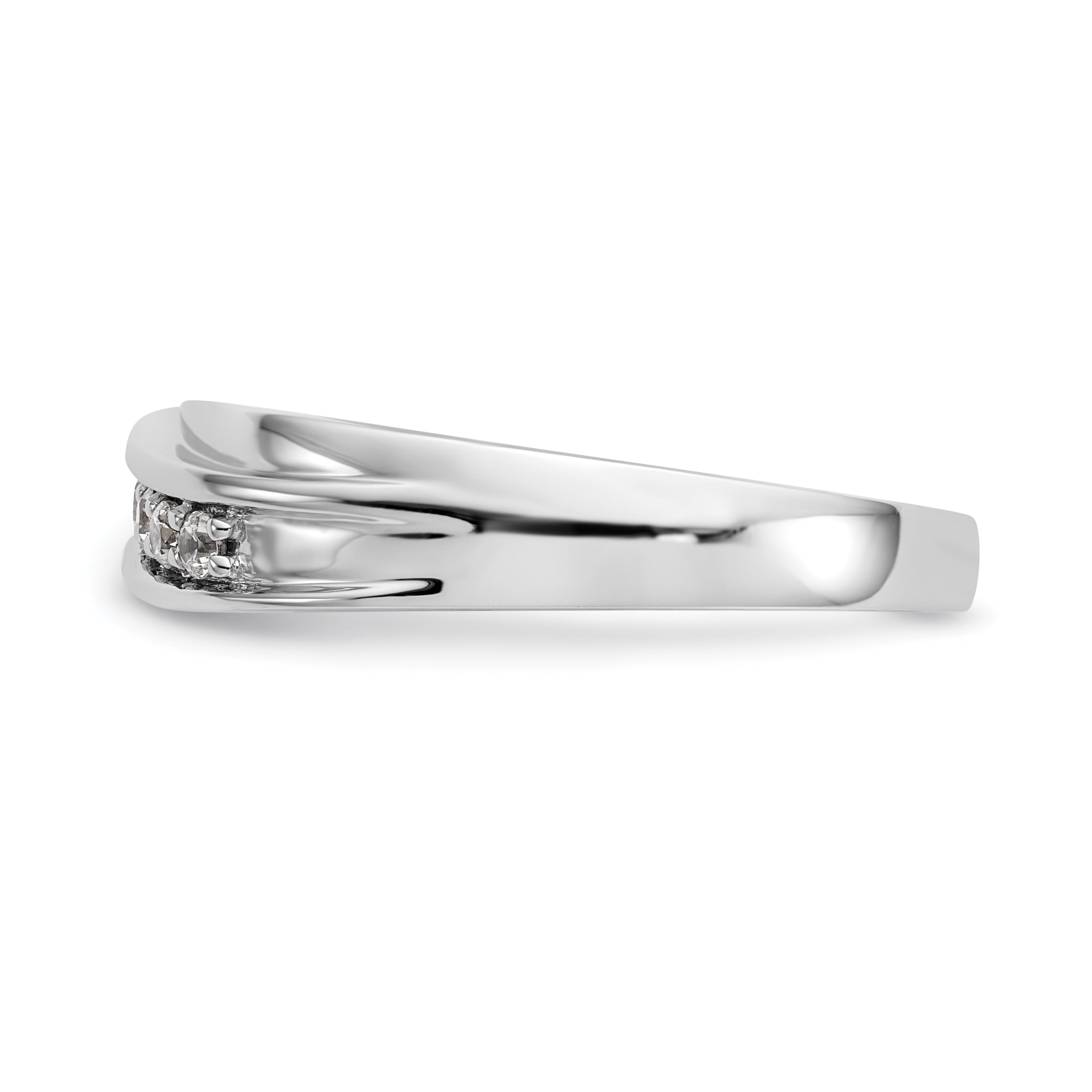 0.25ct. CZ Solid Real 14K White Gold Men's Wedding Band Ring